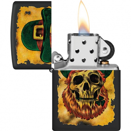 Зажигалка Zippo Lucky Map с покрытием Black Matte черная - фото 3