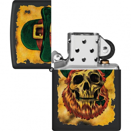 Зажигалка Zippo Lucky Map с покрытием Black Matte черная - фото 4