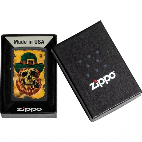 Зажигалка Zippo Lucky Map с покрытием Black Matte черная - фото 6