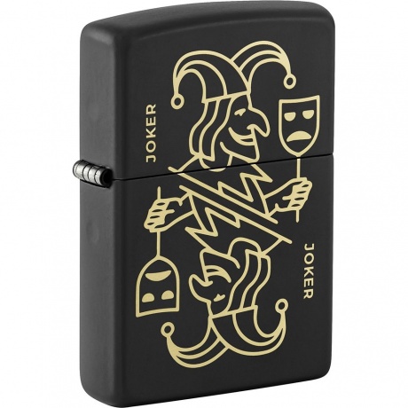 Зажигалка Zippo Masked Joker Design с покрытием Black Matte черная