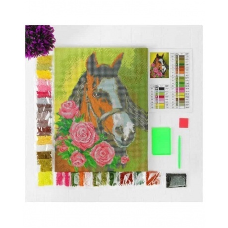 Алмазная вышивка Школа талантов 30х40 см "Лошадь" арт.3679118 - фото 3