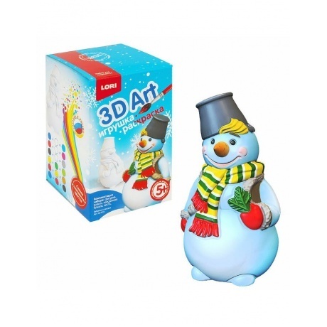 Игрушка-раскраска Lori 3D Art "Забавный снеговик"