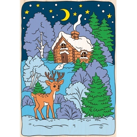 Выжигание.Доска для выжигания и росписи"Зимний лес" - фото 6