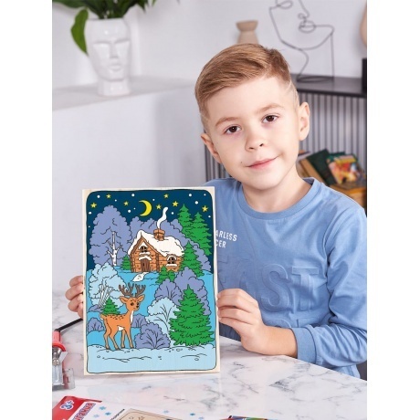 Выжигание.Доска для выжигания и росписи"Зимний лес" - фото 7