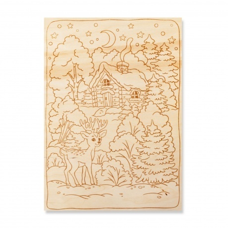 Выжигание.Доска для выжигания и росписи"Зимний лес" - фото 8