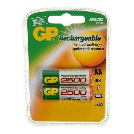 

Аккумулятор GP 250AAHC AA NiMH 2500mAh (2шт)