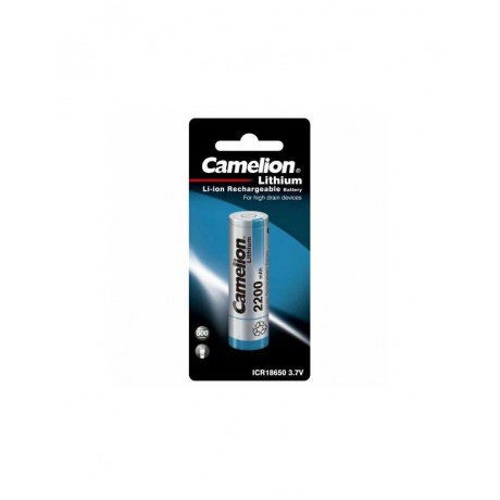 Аккумулятор Camelion ICR18650  2200 mah (ICR18650F-22BP1,  3.7 V, Li-Ion/ LiCoO2) - фото 1