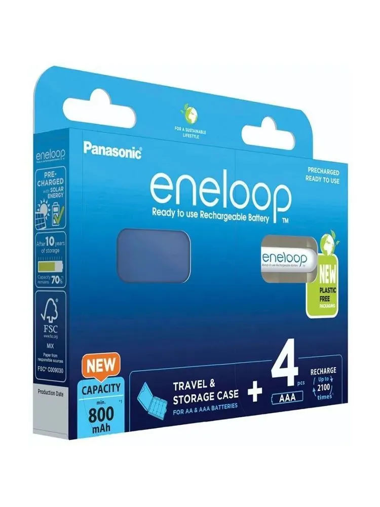 Аккумуляторы Eneloop BK-4MCDEC4BE AAA 800 4шт+кейс - фото 3