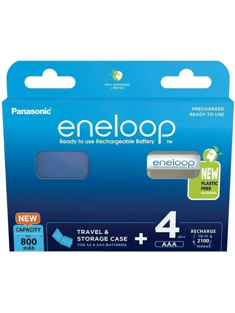 Аккумуляторы Eneloop BK-4MCDEC4BE AAA 800 4шт+кейс - фото 1