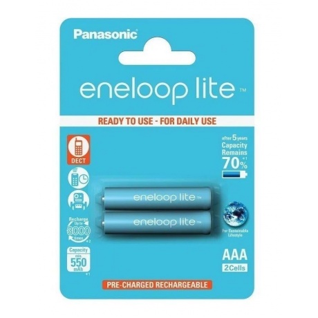 Аккумулятор PANASONIC Eneloop Lite AAA 550 2BP (BK-4LCCE/2BE)
