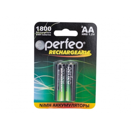 Аккмулятор AA - Perfeo 1800mAh PF Аккмулятор AA1800/2BL (2 штуки) - фото 1