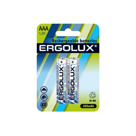 Аккмулятор AAA - Ergolux 1.2V 600mAh Ni-Mh NHАккмулятор AAA600BL2 (2 штуки) 12977 - фото 1