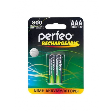 Аккмулятор AAA - Perfeo 800 mAh PF Аккмулятор AAA800/2BL (2 штуки) - фото 1