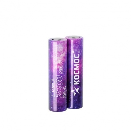 

Аккумулятор Космос 18650 Li-ion 2200 mAh без защиты, 2 шт шринк высокотоковый, низкая шляпка