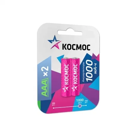 Аккумулятор Космос R03 NI-MH 1000 mAh 2BL
