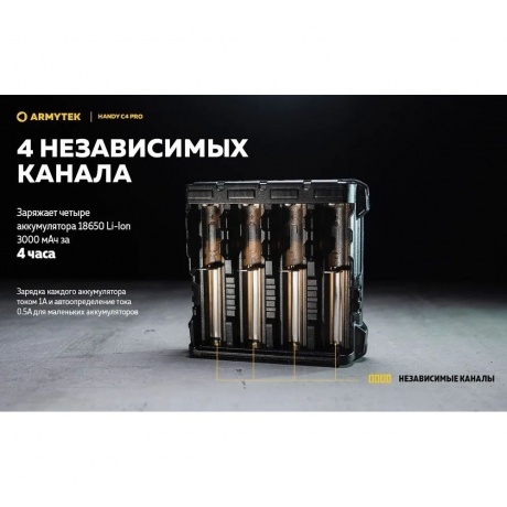 Зарядное устройство Armytek Handy C4 Pro 4 канальное - фото 14