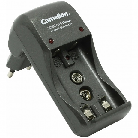 Зарядное устройство Camelion BC 1001A titanium(BC1001, 2 х AA, AAA или 1x9V, 200мА,  складная вилка, таймер ) - фото 1