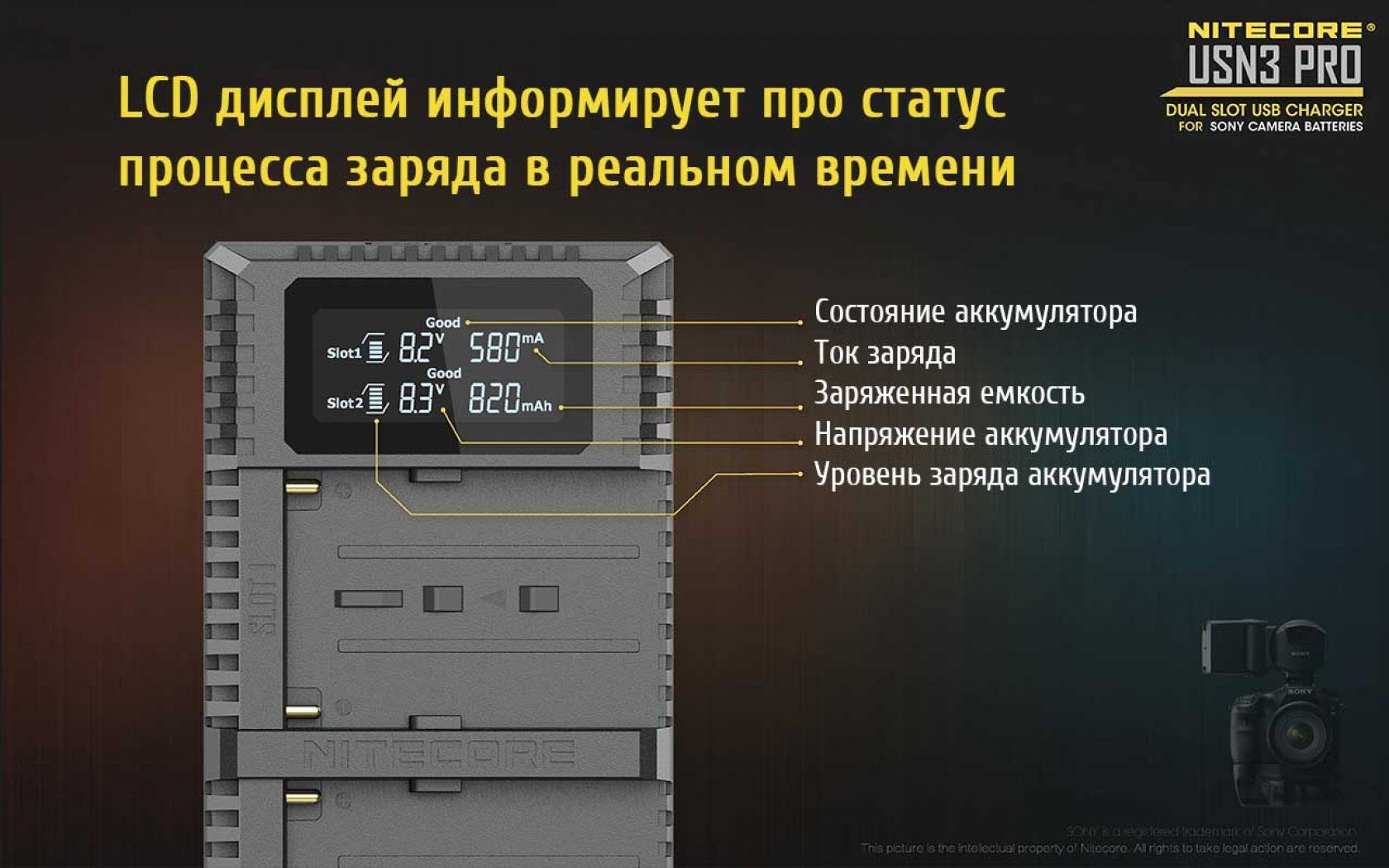 Зарядное устройство Nitecore USN3 PRO - фото 15