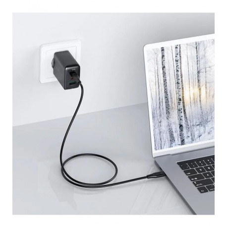 Зарядное устройство трехпортовое ACEFAST A13 PD65W USB-C+USB-C+USB-A 3-port charger set (EU). Цвет: черный - фото 5