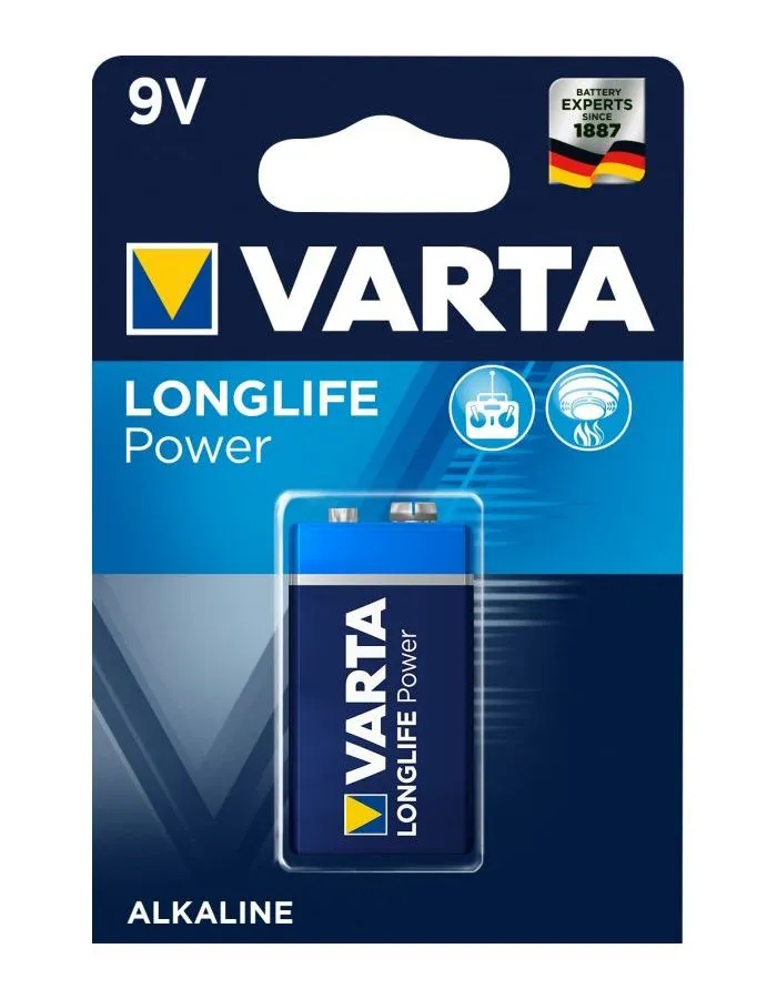 Батарейка Varta Longlife Power 6LR6 9V, 1шт. - фото 1