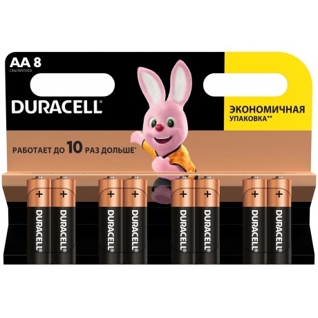 Батарейка Duracell LR6-8BL Basic AA (8шт.) - фото 1