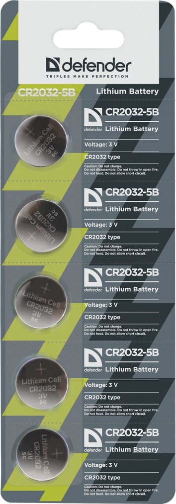 

Батарейка Defender CR2032-5B (5шт.)