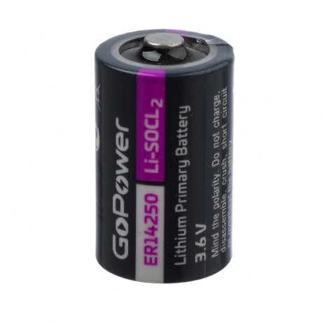 Батарейка GoPower 14250 1/2AA PC1 Li-SOCl2 3.6V (1/10/500) - фото 1