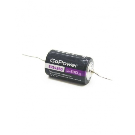 Батарейка GoPower 14250 1/2AA PC1 Li-SOCl2 3.6V с выводами (1/10/500) - фото 2