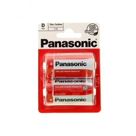 Батарейка Panasonic Zinc Carbon R20, (2шт/блистер) - фото 1