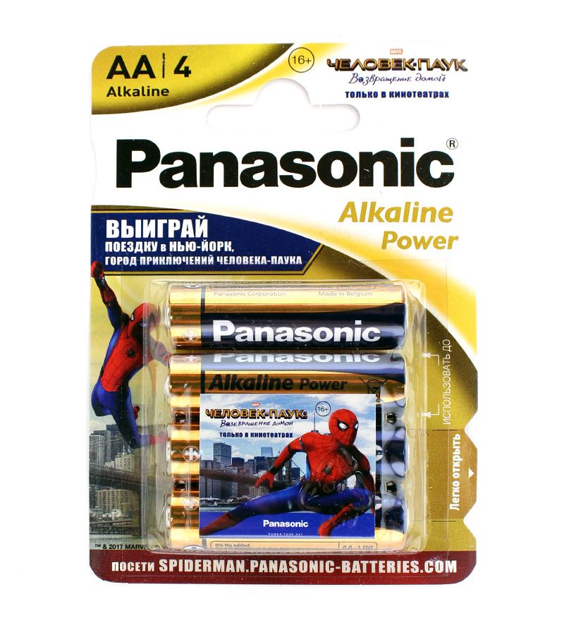 

Батарейка щелочная PANASONIC LR6 (AA) Alkaline Power 1.5В бл/4, (1шт)