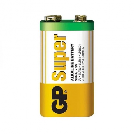 Батарейки алкалиновые GP Super 9V Крона - 1 шт. на блистере (4891199002311) - фото 2