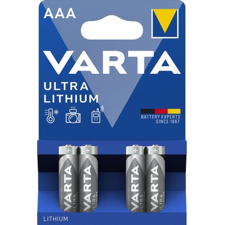 Батарейка Varta ULTRA FR03 AAA BL4 1.5V (06103301404) - фото 1