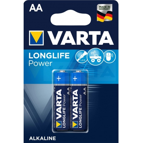 Батарейка Varta LONGLIFE POWER (HIGH ENERGY) LR6 AA BL2 1.5V (2 шт.) (04906121412) - фото 2