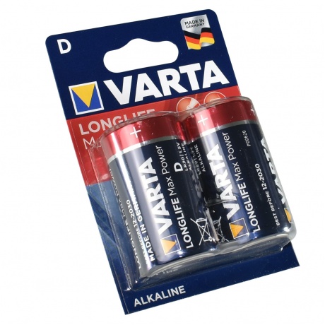Батарейка Varta LONGLIFE MAX POWER LR20 D BL2 1.5V (4720101402) - фото 1