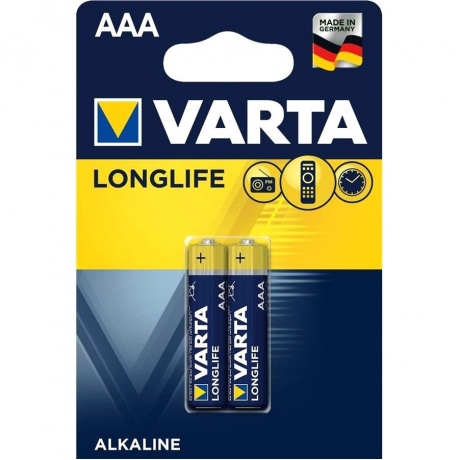 Батарейка Varta LONGLIFE LR03 AAA BL2 1.5V (2 шт.) (04103101412) - фото 1
