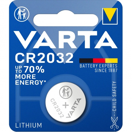 Батарейка Varta ELECTRONICS CR2032 BL1 3V (1 шт.) (06032101401) - фото 1