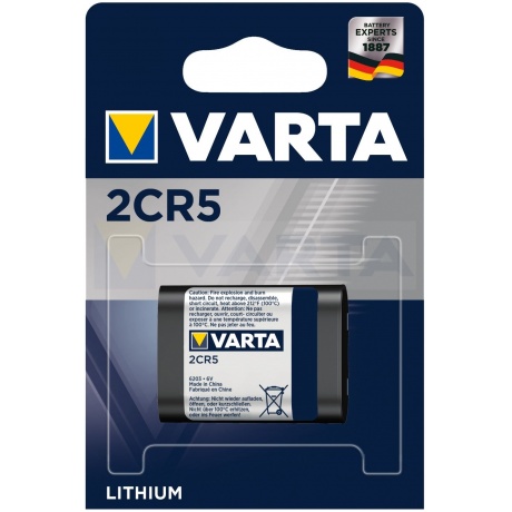 Батарейка Varta 2CR5 BL1 6V (1 шт.) (06203301401) - фото 1