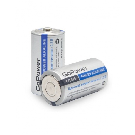 Батарейка GoPower LR14 C BL2 Alkaline 1.5V (2 шт.) (00-00017861) - фото 3