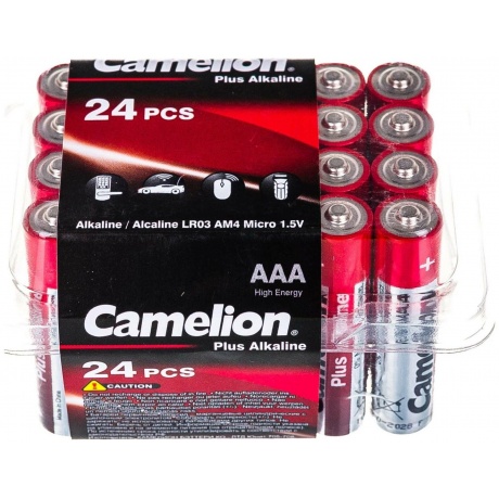 Батарейка Camelion  LR03 Plus Alkaline PB-24 (LR03-PB24, 1.5В) (24 шт. в уп-ке) - фото 8