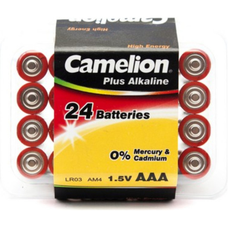Батарейка Camelion  LR03 Plus Alkaline PB-24 (LR03-PB24, 1.5В) (24 шт. в уп-ке) - фото 1