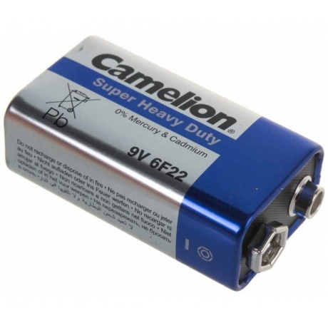 Батарейка Camelion 6F22 Blue BL-1 (6F22-BP1B, 9В) (1 шт. в уп-ке) - фото 5