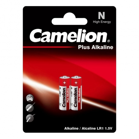 Батарейка Camelion LR 1 Alkaline BL-2 (LR1-BP2, 1.5В) (2 шт. в уп-ке) - фото 1