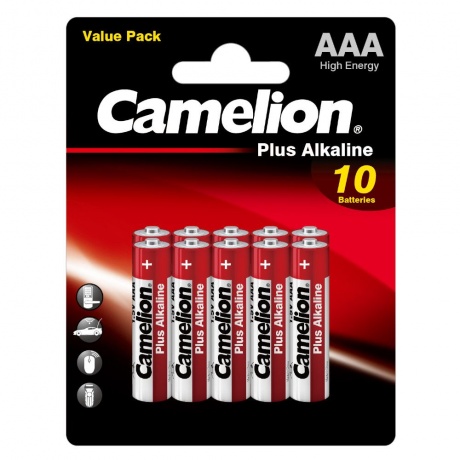 Батарейка Camelion Plus Alkaline BL10 LR03 (LR03-BP10, 1.5В)(10шт. в уп-ке) - фото 1