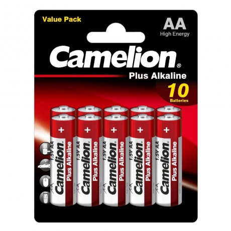 Батарейка Camelion Plus Alkaline BL10 LR6 (LR6-BP10, 1.5В) (10 шт. в уп-ке) - фото 1