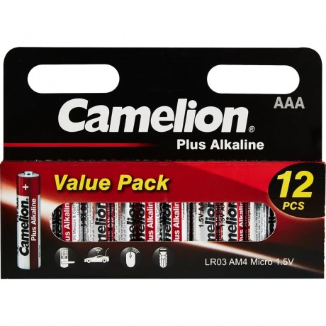 Батарейка Camelion Plus Alkaline BL12 LR03  (LR03-HP12, 1.5В) (12шт. в уп-ке) - фото 10