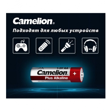 Батарейка Camelion Plus Alkaline SP8  LR6   (LR6-SP8, 1.5В)(8 шт. в уп-ке) - фото 5