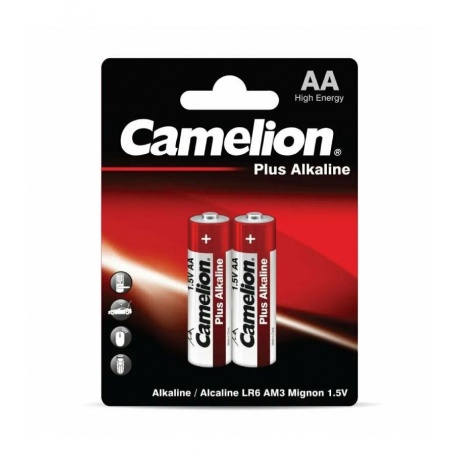 Батарейка Camelion LR 6 .Plus Alkaline BL-2 (LR6-BP2, 1.5В) (2 шт. в уп-ке) - фото 1