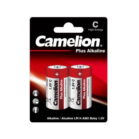 Батарейка Camelion LR14 Plus Alkaline BL-2 (LR14-BP2, 1.5В)  (2 шт. в уп-ке) - фото 1