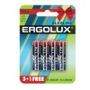 Батарейка Ergolux Alkaline LR03 BL 3+1(FREE) (LR03 BL3+1, 1.5В) ...