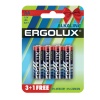 Батарейка Ergolux Alkaline LR6 BL 3+1(FREE) (LR6 BL3+1, 1.5В)  (...
